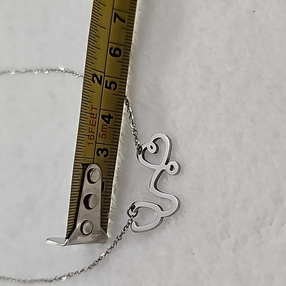 Stethoscope Love Stainless Steel Necklace - Picture 6 of 10